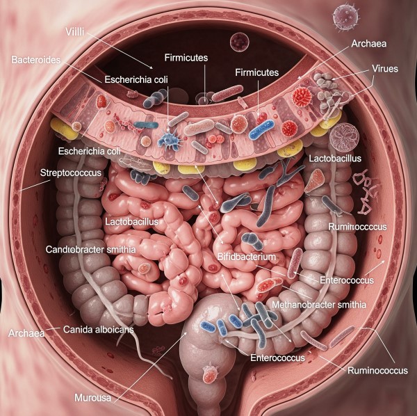 Decoding the Future of Healthcare: Precision Medicine and the Omics Technology 8 Visual representation of the diverse microbial communities inhabiting the human gut.